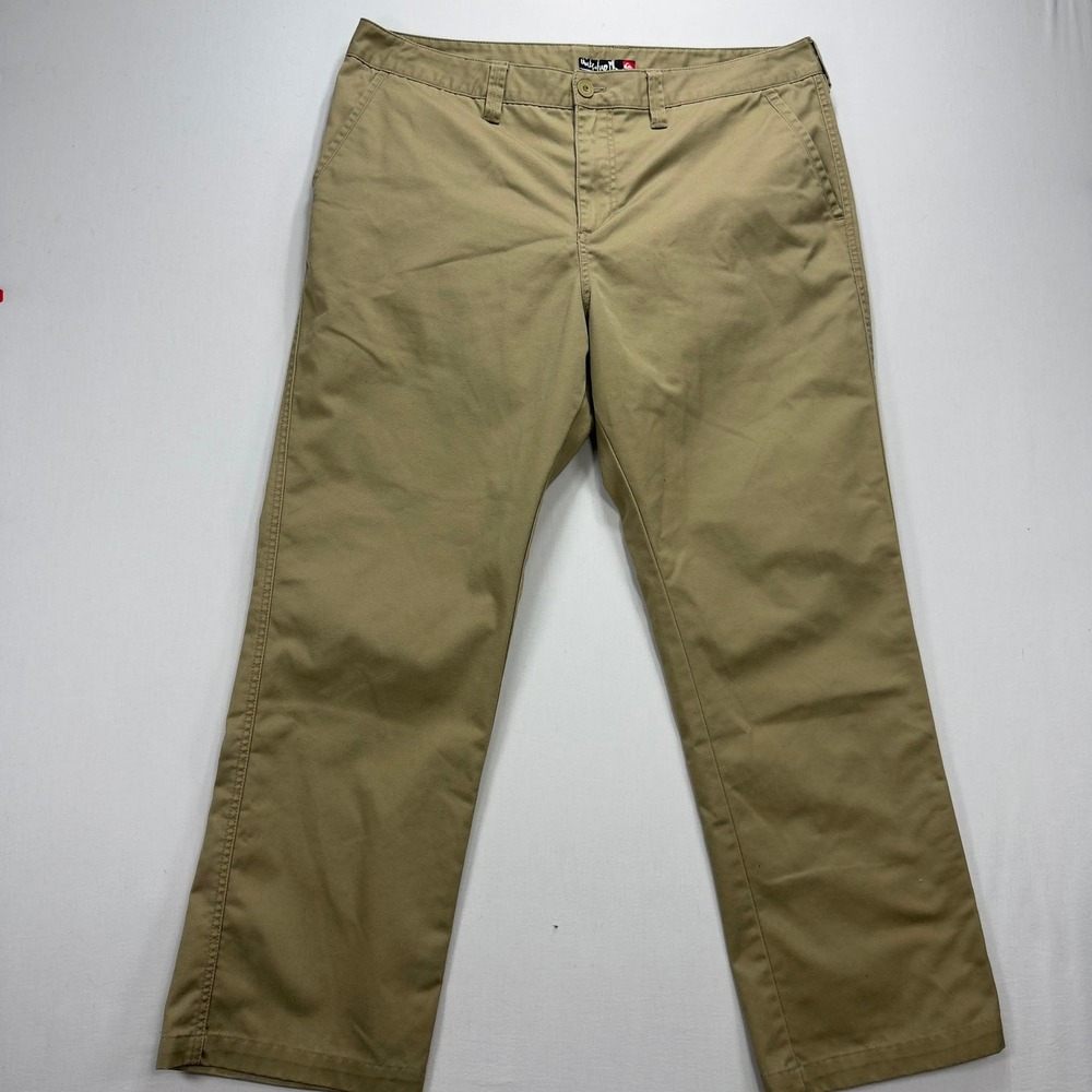 Quiksilver Chino Pants Khaki Tan Straight Leg Casual Skate Men's Size 38